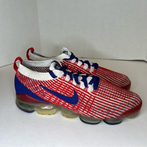 Nike Other - NIKE AIR VAPORMAX Flyknit 3.0 'USA' Mens Running Shoes Red Blue White Size 9.5